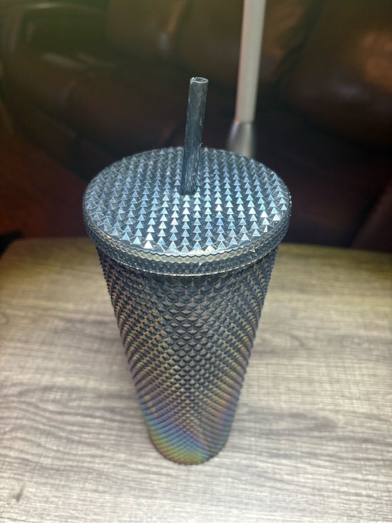Starbucks Other - Starbucks Iridescent Black Studded Tumbler with Straw